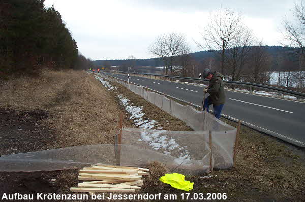 Krötenzaun Aufbau 17.03.2006 (1)
